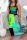 Black Green Fashion Sexy Print Basic U Neck Plus Size Two Pieces