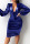 Blue Sexy Solid Patchwork V Neck One Step Skirt Dresses