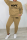 Khaki Street Print Letter O Neck Long Sleeve Two Pieces