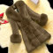 Dark Brown Casual Solid Patchwork V Neck Outerwear