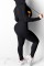 Green Casual Striped Patchwork Contrast Hooded Collar Long Sleeve Two Pieces