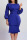 Blue Casual Solid Patchwork O Neck One Step Skirt Dresses