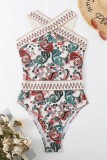 Milky Sexy Print Patchwork Backless Swimwears (With Paddings)