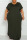 Army Green Casual Solid Patchwork Slit V Neck Straight Plus Size Dresses