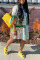 Plus Size Pink Casual Print Patchwork Buttons Mandarin Collar A Line Dresses