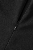 Silver Sexy Solid Patchwork Zipper Zipper Collar Skinny Bodysuits