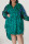 Green Casual Print Leopard Patchwork Buckle Asymmetrical Turndown Collar Shirt Dress Plus Size Dresses