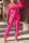 Rose Red Fashion Solid Buckle Turndown Collar Long Sleeve Two Pieces