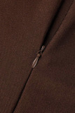 Black Sexy Solid Patchwork Zipper Zipper Collar Skinny Bodysuits