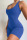 Blue Casual Sportswear Solid Patchwork U Neck Skinny Jumpsuits