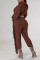 Red Casual Street Solid Tassel Patchwork Hooded Collar Long Sleeve Two Pieces