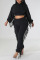 Red Casual Street Solid Tassel Patchwork Hooded Collar Long Sleeve Two Pieces