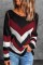 Grey Casual Patchwork Contrast O Neck Tops