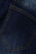Medium Blue Casual Solid Patchwork High Waist Denim Jeans