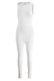 White Fashion Sexy Tight Sleeveless Jumpsuit
