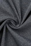 Dark Gray Sexy Solid Zipper Zipper Collar Pencil Skirt Dresses