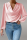 Pink Casual Solid Patchwork U Neck Tops