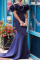 Tibetan Blue Elegant Solid Patchwork Off the Shoulder Dresses