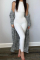 White Casual Solid Basic O Neck Skinny Jumpsuits