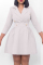 White Casual Solid Patchwork Turndown Collar A Line Dresses