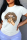 White Street Lips Printed Patchwork O Neck T-Shirts