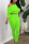Fluorescent green Sexy Europe and America Patchwork Solid pencil Long Sleeve Two Pieces