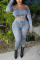 Blue Sexy Casual Print Basic Off the Shoulder Plus Size