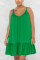 Rose Red Casual Solid Backless Solid Color Spaghetti Strap A Line Dresses