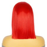Red Fashion Casual Solid Patchwork Wigs