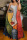 Orange Gray Casual Street Print Patchwork Spaghetti Strap Sling Dress Dresses