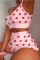 Powder Blue Sexy Living Print Basic Spaghetti Strap Sleeveless Two Pieces