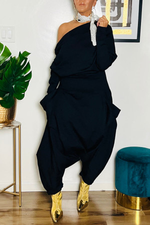 Casual Solid Patchwork Square Collar Harlan Jumpsuits