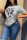 Grey Street Vintage Print Patchwork O Neck T-Shirts