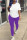 Purple Casual Solid Patchwork O Neck Short Sleeve Two Pieces