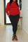 White Casual Print Patchwork Hooded Collar Long Sleeve Two Pieces