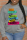 Grey Daily Print Patchwork Letter O Neck Tops