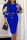 Royal Blue Fashion Print Patchwork O Neck Pencil Skirt Dresses
