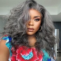 Gray White Casual Solid Patchwork Wigs