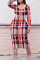 Royal Blue Casual Print Patchwork O Neck Straight Plus Size Dresses