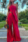 Red Sexy Casual Solid Sequined Asymmetrical Solid Color One Shoulder Sleeveless Two Pieces