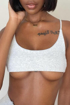 Grey Sexy Sportswear Solid Patchwork
