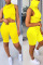 Yellow Casual Solid Patchwork Turtleneck Sleeveless Two Pieces