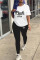 Purple Casual Print Patchwork O Neck Short Sleeve Two Pieces