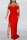 Red Sexy Elegant Solid Patchwork Slit Off the Shoulder Straight Dresses