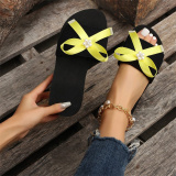 Black Casual Patchwork With Bow Round Comfortable Wedges Shoes (Heel Height 1.97in)