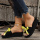 Yellow Casual Patchwork With Bow Round Comfortable Wedges Shoes (Heel Height 1.97in)