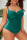 Green Sexy Solid Patchwork Spaghetti Strap Plus Size Swimwear