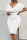 White Casual Elegant Solid Patchwork With Belt V Neck Pencil Skirt Dresses