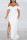 White Sexy Elegant Solid Patchwork Slit Off the Shoulder Straight Dresses