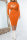 Orange Sexy Solid Hollowed Out Half A Turtleneck Long Sleeve Dresses